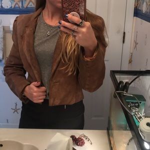 Brown suede blazer jacket